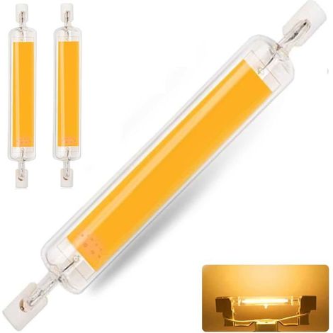 Ampoule LED R7S 78 mm, dimmable, blanc chaud 3000 K, 1000 lm, sans scintillement, 5 W, 220-240 V CA, lot de 2 (1/5)