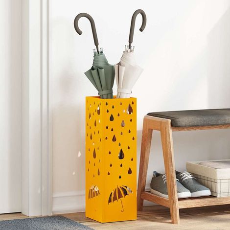 Sonnenschirmhalter mit Speicher Senf 15,5 x 15,5 x 49 cm Metall