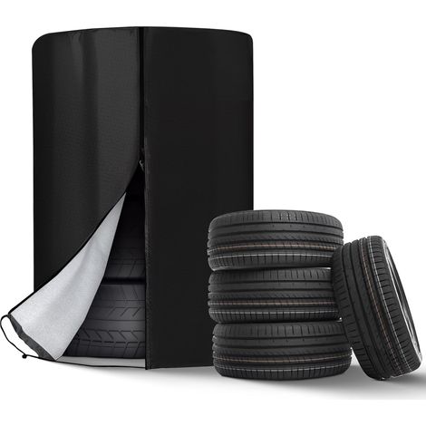 Sac pour pneus, grandes poches pour pneus de voiture, housse de protection universelle robuste pour 4 pneus, étanche à la poussière pour pneus de voiture de moins de 30 pouces (diamètre 85 cm x (1/5)