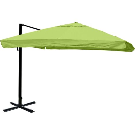 [NEUWERTIG] Gastronomie-Ampelschirm HHG-980, Sonnenschirm, 3x3m (Ø4,24m) Polyester/Alu 23kg Flap, grün ohne Ständer