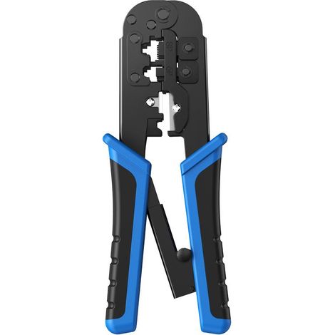 Ugreen Multifunktionsklemme Drahtschneider Netzwerk Reparaturwerkzeuge RJ45 8P8C RJ11 6P2C Werkzeug Ethernet in Blau (1/5)