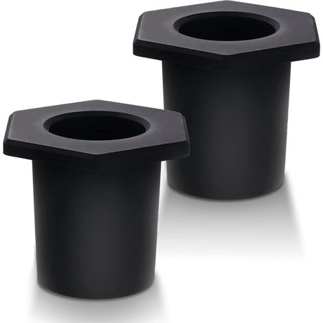 2pcs Anneau de Trou en Forme de Coin Conique Silicone pour Parasol de Table, Adaptateurs pour Trous de Table de Patio 5-6,35cm, Piscine 3,8cm (Noir) (1/5)