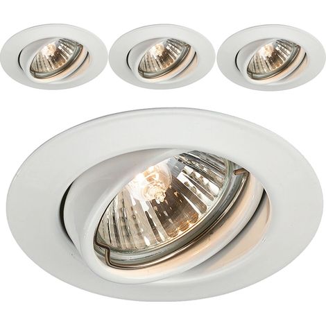 Fari incasso tondo orientabili pz 3 bianco