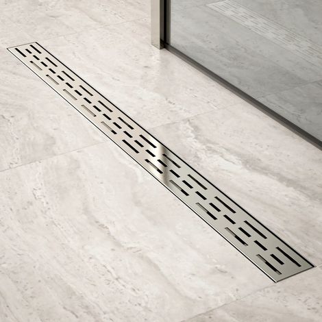 Duschrinne – 90 cm – Standardrost – Edelstahl – mit Flansch (1/4)