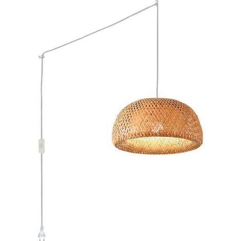Pendelleuchte aus Weide „Hanna“ mit Schalter und Stecker
