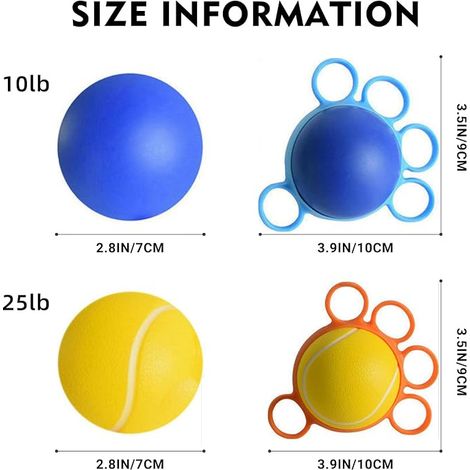 Palloni per l'allenamento della forza di presa (4,5 e 11,3 kg) per la riabilitazione della mano in pazienti emiplegici sopravvissuti a ictus. (1/5)