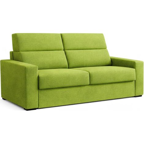 Dmora - Divano letto 2 posti None, Sofà trasformabile per salotto, imbottito, sfoderabile, Qualità 100% Made in Italy, 180x95 h100 cm, Verde (1/5)