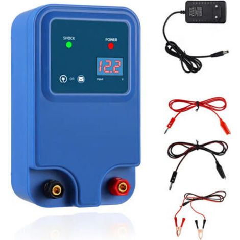 Pair Clôture électrique 1,5J/12V pour une portée de 2 à 15 km, pour chiens, chats, poules, chevaux, bœufs, moutons, porcs et volailles
