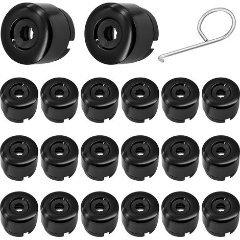 20 Pièces Capuchon Boulon Couvre Compatible avec T5 T6 Capuchons de Vis de Roue avec Outils D'espacement Capuchon de Roue de Protection Cache Ecrou (Noir) (1/5)