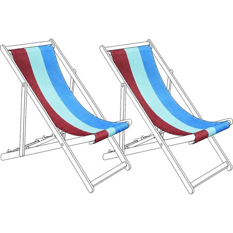 Ersatzstoff für Sonnenliege 2er Set ANZIO/AVELLINO 113 x 44 cm Bunt