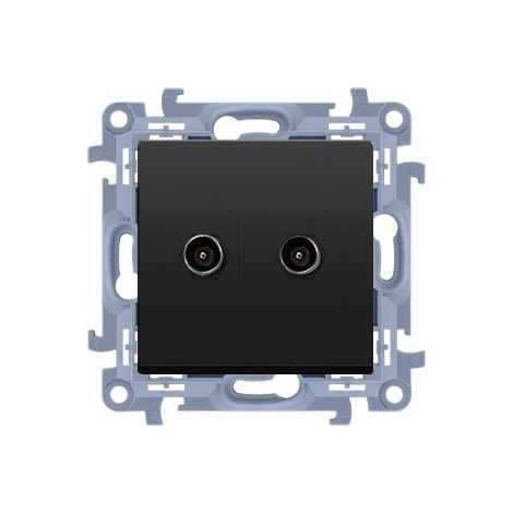 Presa per antenna doppia tipo F (modulo), nero opaco, SIMON10