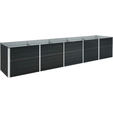 Garten-Hochbeet,Blumenkasten,Pflanzkasten Balkon, Terrasse, Garten Verzinkter Stahl 400x80x45 cm Anthrazit VMEC927016 (1/5)
