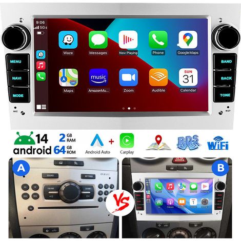 Autoradio Android Carplay pour Opel Corsa 2006-2014, GPS, navigation par satellite 2+64G