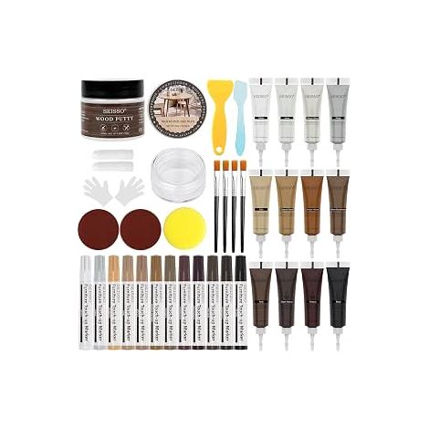 39 Pieces Parquet Repair Kit, White Wood Putty (1/5)