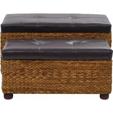 Maison Exclusive - Sitzbank-Set 2-tlg. Seegras Braun (1/5)