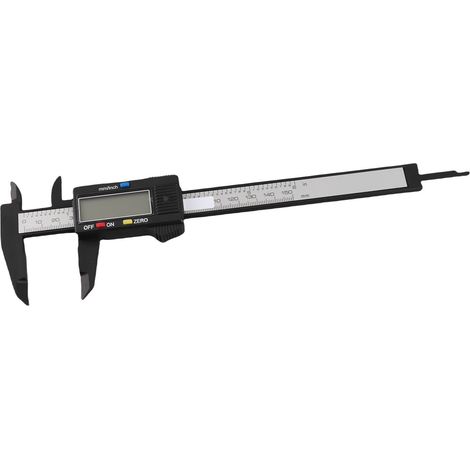 Pied à coulisse numérique électronique avec écran LCD, 150 mm (6 pouces), conversion pouces/millimètres, PA66, noir (1/5)
