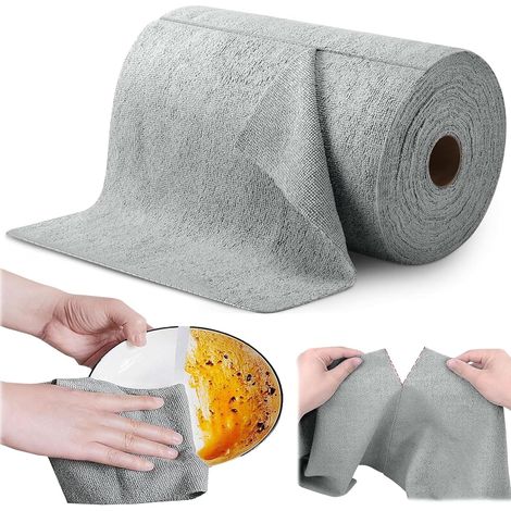 Nettoyage DéChirables avec 50 Chiffon de Nettoyage en Microfibre, Chiffon Nettoyage en Microfibre RéUtilisables 25 x 25 Cm pour Cuisine/Voitures/Verre (1/5)