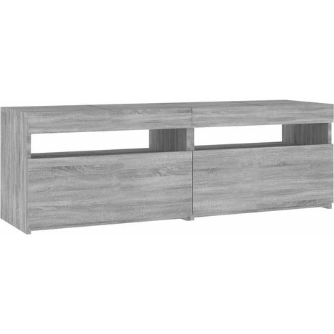 vidaXL Mobile Porta TV con Luci LED Grigio Sonoma 120x35x40 cmcm