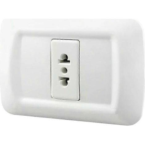 Prise murale ambipolaire - Design plat rond, connexion simple (1/5)