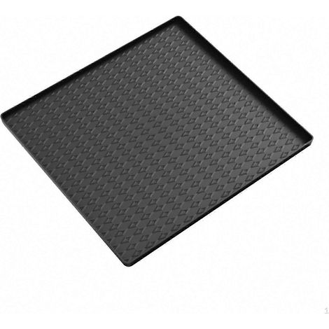 Tapis de sol pour réfrigérateur avec bords surélevés et protection pour housse de lave-linge - Taille M - Noir (1/4)