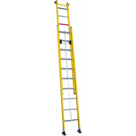 Escalera Dieléctrica Homologada Doble Extensión a Cuerda TRF2C de 10 x 2 Peldaños Todo Fibra (1/5)