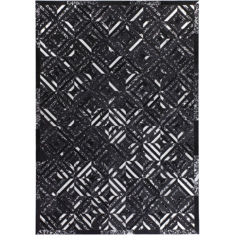 Tapis fait main spark 410 noir argent - 120 x 170 cm