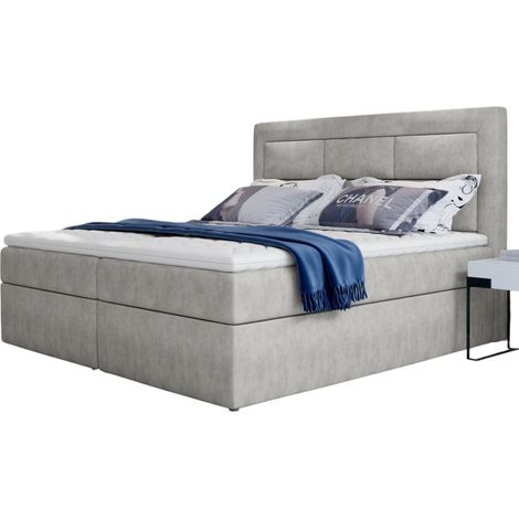 Lit continental tissu beige Balore-180x200 (1/5)