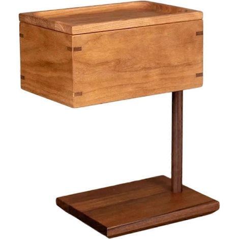 Boîte de rangement verticale en bois massif pour bureau, style rétro, boîte à mouchoirs, universelle, belle et pratique. (1/5)