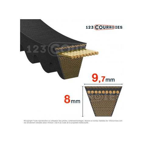 Courroie trapézoidale crantée Contitech Conti V FO PIONEER XPZ2037 Ld / 3VX805