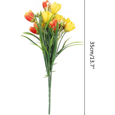 Lot de 2 tulipes artificielles, faux bouquet de tulipes pour la décoration de la maison, du jardin, des mariages et des fêtes. (1/5)