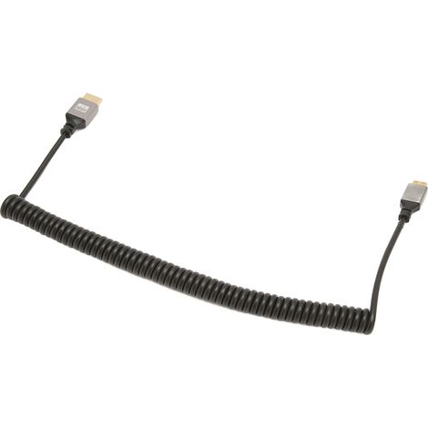 Mini-HD-Multimedia-Interface (4K, 60 Hz, 18 Gbit/s) Adapterkabel mit Federmechanismus für Tablets, Kameras, Fernseher und Monitore. Mini-Stecker auf HD-Stecker. (1/5)