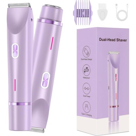 Rasoir pour maillot Dermave, rasoir à double tête pour femmes, tondeuse électrique 2 en 1 pour maillot, utilisable sur peau sèche ou humide et étanche (1/5)