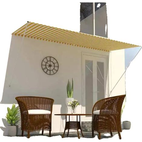 Toldo retráctil, resistente a los rayos UV, impermeable, 300 x 150 cm (1/2)