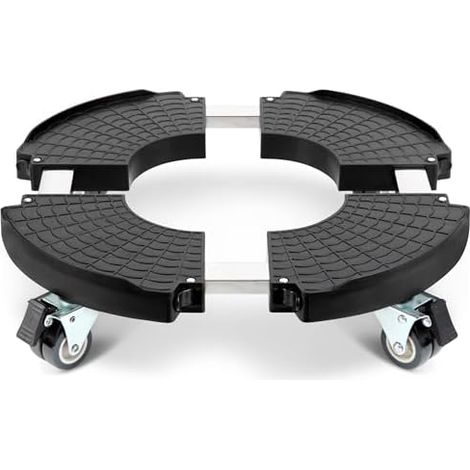 Porte Plante a roulettes Réglable Ø 40-54cm, Plateau Roulant Capacité De 200 KG, Support de Pot de Fleur pour Intérieur à Extérieur, Plante, Pied de Parasol, Poubelle, Noir (1/5)