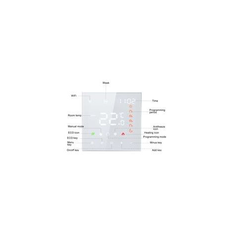 Termostato inteligente WiFi para calefacción por suelo radiante: pantalla táctil LCD, programable, control por voz, 16 A
