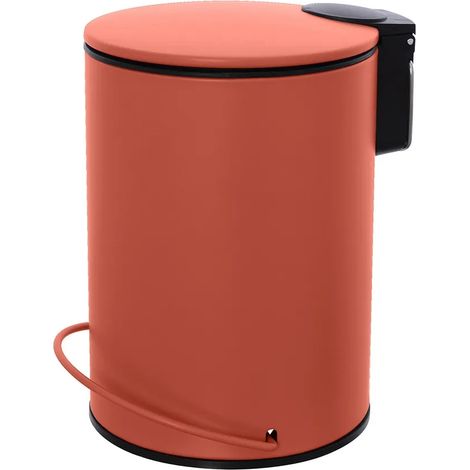 Pattumiera in acciaio 3 litri rosso soft-close con secchio estraibile Spring (1/4)