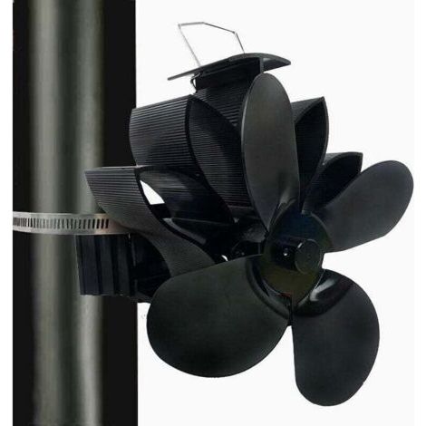 Ventilateur Poele à Bois, Amélioration Alimenté à la Chaleur Ventilateur Cheminee, Silencieux pour Brûleurs à Bois Tuyau de Poêle (1/4)