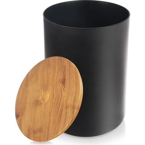 Papelera de ba帽o negra de 7 litros (1/5)