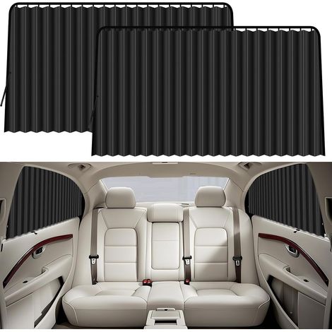 Pare Soleil Magnétique Voiture Latérale 2 Pièces Rideaux d'intimité 100 % opaque, Universel, Compatible avec la plupart des voitures, Occultant (1/5)