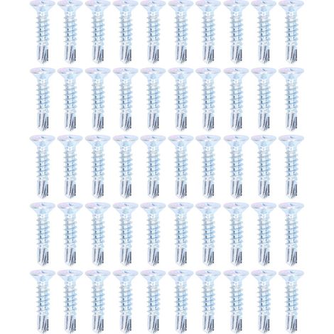 Kit de fixations en acier au carbone, vis autoperceuses croisées 4.2x19mm, 50 pièces, Kit de fixation pour réparation à tête plate (1/5)