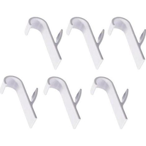 6 crochets porte-serviettes plastique blanc 9,55,9cm sans perçage pour radiateur salle de bain, accessoire salle de bain (1/5)