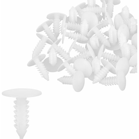 Rivets Plastique Blanc 40pcs Diamètre 4.5mm pour Voiture (1/5)