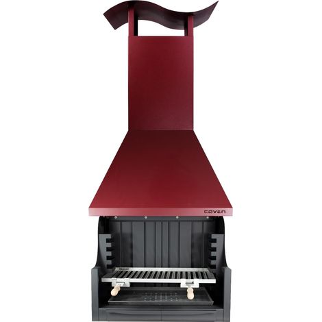 MF - Barbacoa de leña y carbón estilo argentino para jardín modelo Coven rojo