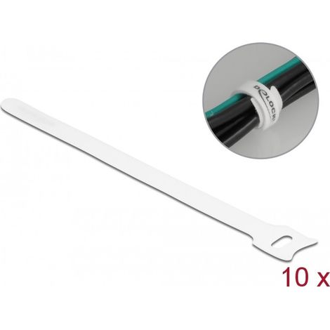 Delock colliers de serrage velcro blanc 200 mm x 12 mm