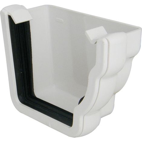 FloPlast Niagara Right Hand Stopend - White Gutter Cap (1/2)