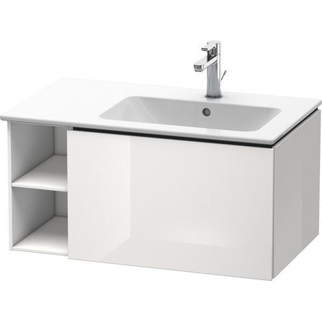 L-CUBE mobile lavabo 400x820x481m con illuminazione re noce scuro