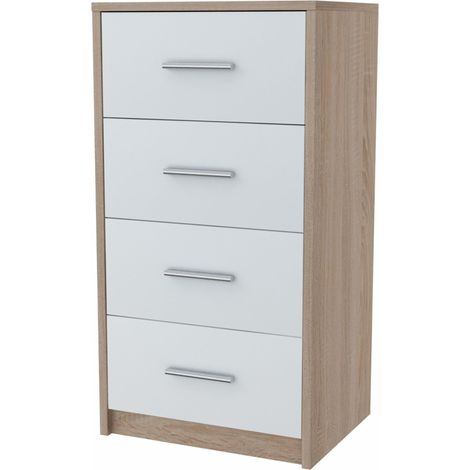 Kommode Schrank BODO 4S WEISS-SONOMA 40cm Einlegeboden