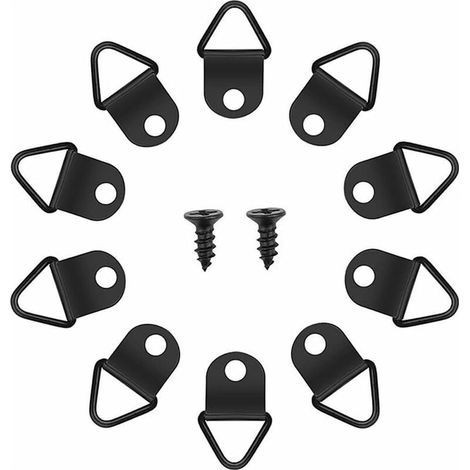 50pcs Crochets pour Tableau Accroche Cadre Tableau Sans Percer Fixation D Anneaux Metal Cadre Pour Encadrement Tableau Fixation Miroir Decoration Murale(le noir)