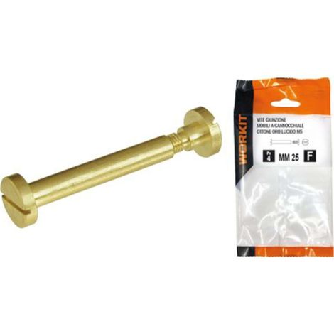 VITE GIUNZIONE MOBILI OTT ORO LUCIDO SELF WORKIT - CANNOCCHIALE MM 6 VITE M 5 MM 30 CF=PZ 4 - 2 Confezioni