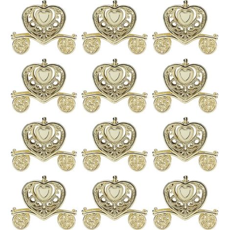 Set mit 12 Bonbonieren aus Kunststoff in romantischer Herzform, ideal als Geschenk zum Valentinstag, Geburtstag oder für Partys, in Gold. (1/5)